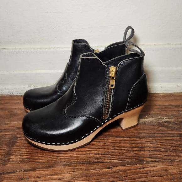 Swedish Hasbeens Zip It Emy Black Boots - Picture 4 of 12